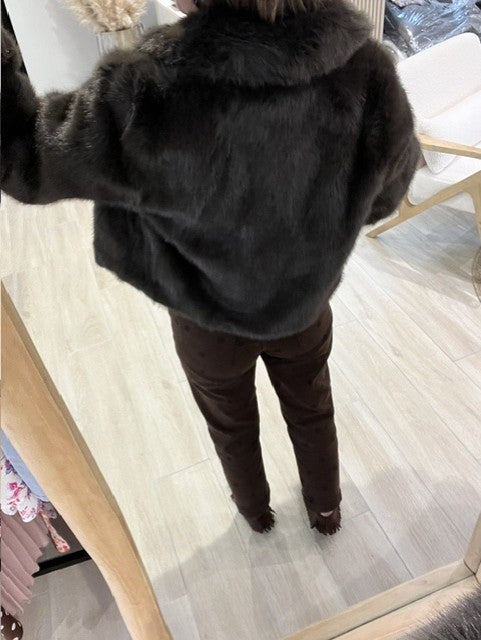 Manteau fausse fourrure chocolat Shonna