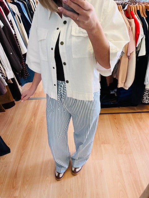 Pantalon à rayures bleu Volute