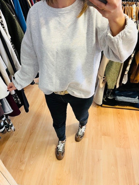 Sweat oversize gris / vert Copine