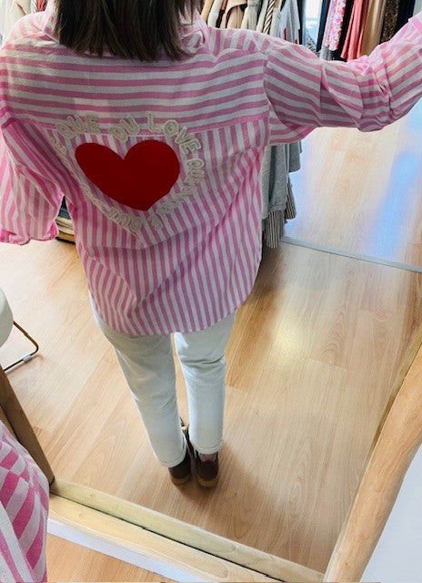 Chemise à rayures roses Emma