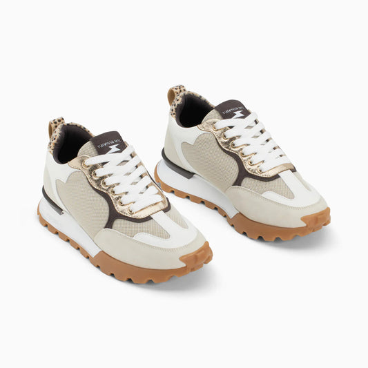 Baskets Gloria beiges à semelle running