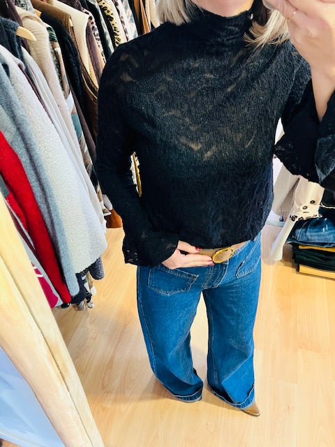 Top en dentelle noir Marica