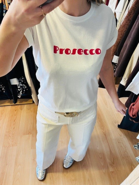 T-shirt à message imprimé fuchsia Vico - T shirt Grace et Mila - T shirt Prosecco Grace et Mila femme - T shirt Grace et Mila collection