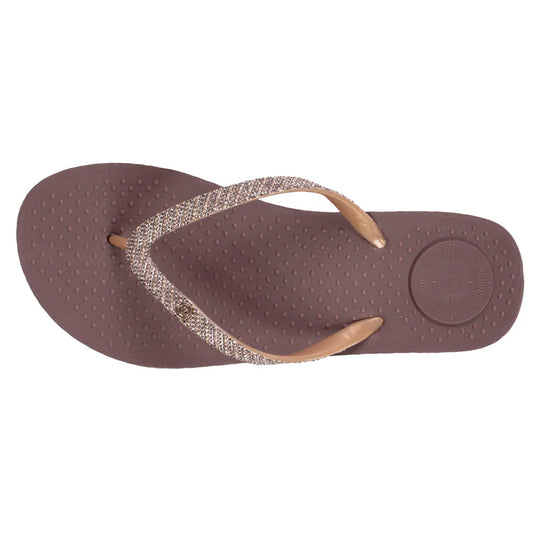 Tong marron tige ornements doré Maya