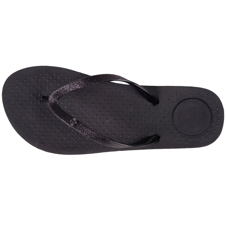 Tongs noire tige pailletée