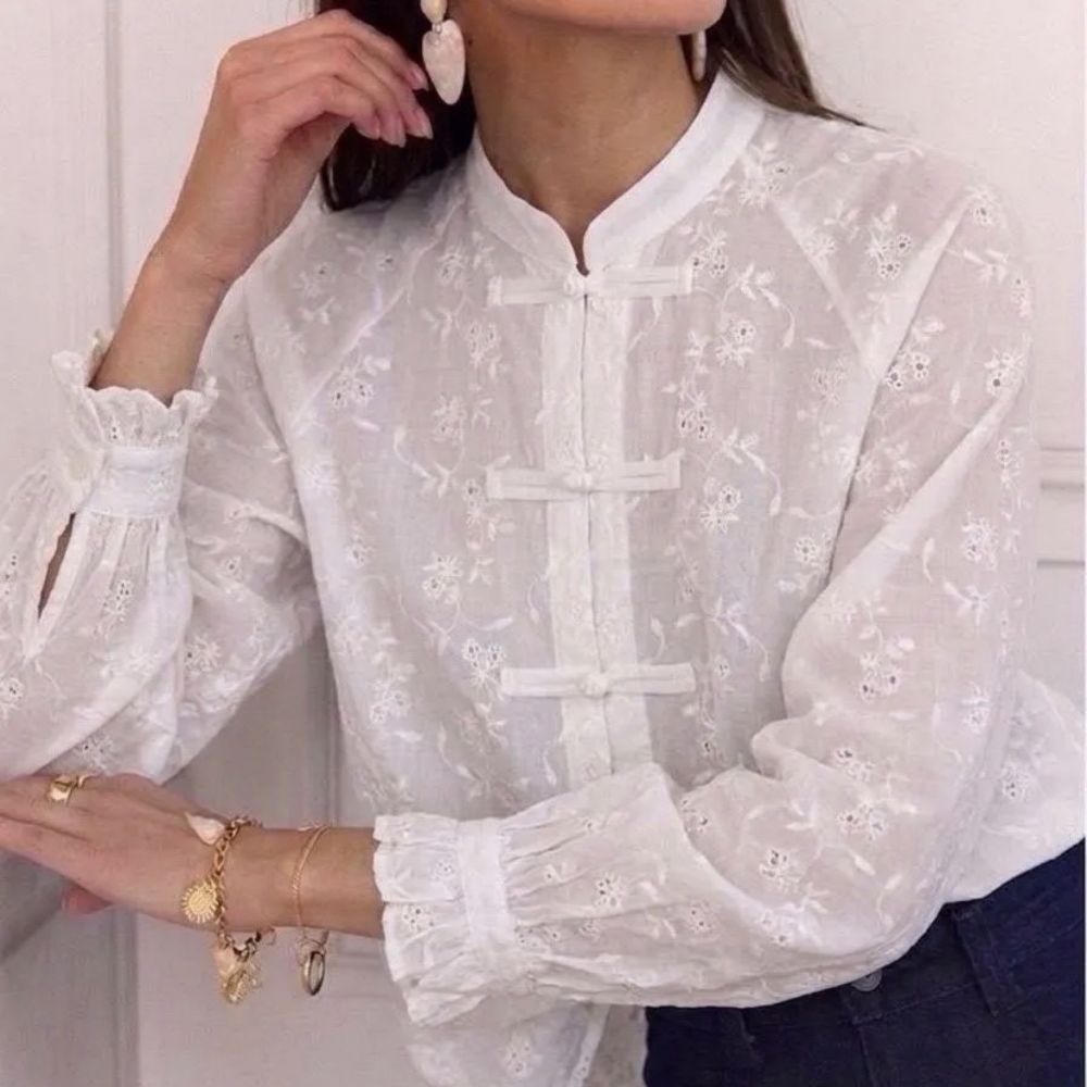 Chemise en dentelle écru Amia