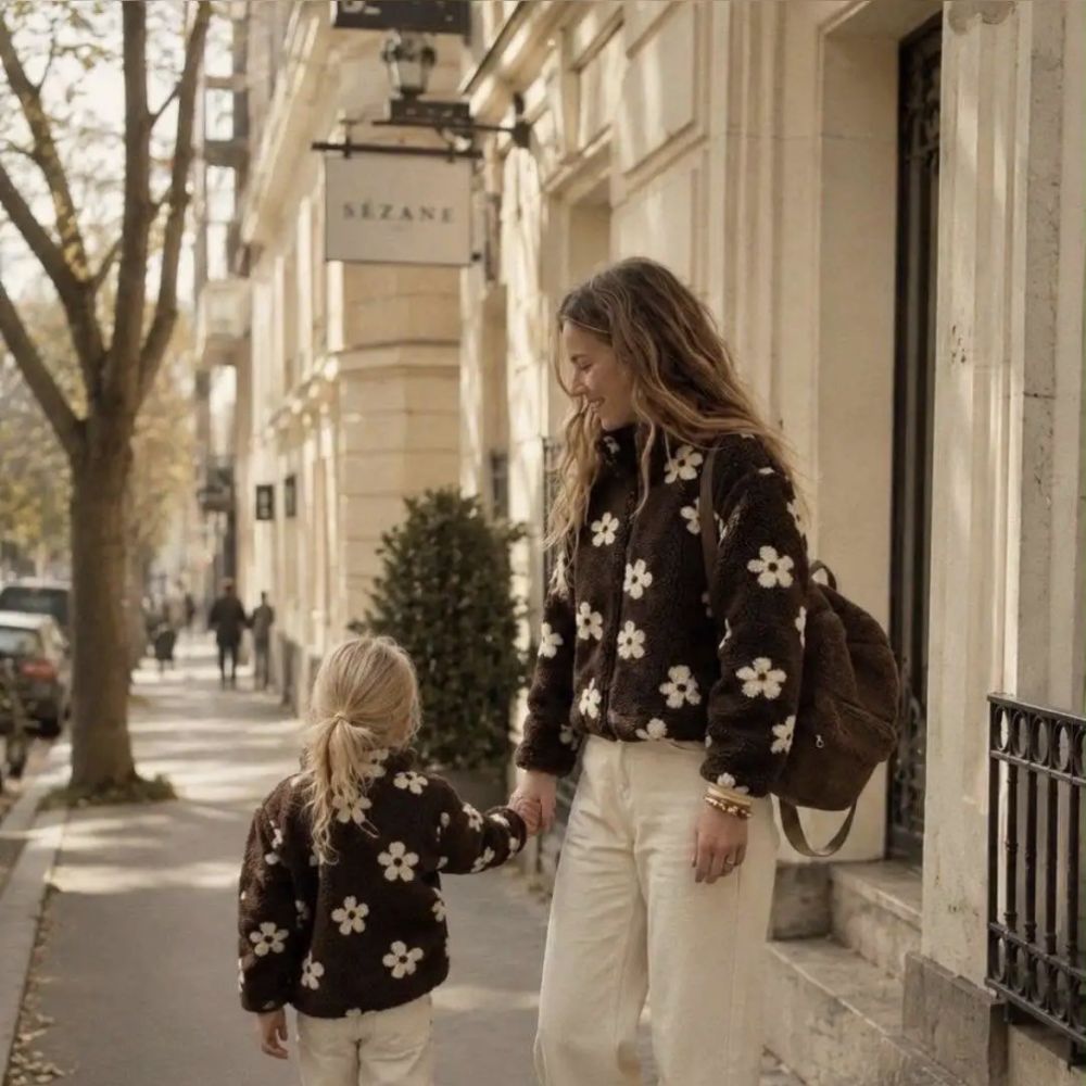 Polaire choco fleurs enfant