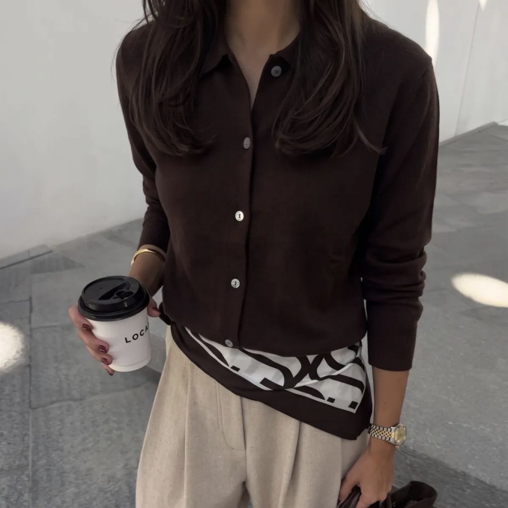 Gilet maille chocolat Marcus