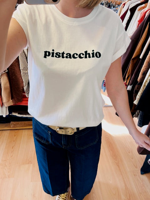 t-shirt pistacchio femmet-shirt message vert émeraude - t-shirt blanc imprimé femme - t-shirt Grace & Mila femme - t-shirt coton col rond femme - t-shirt casual chic femme - t-shirt slogan italien mode
t-shirt été femme tendance-