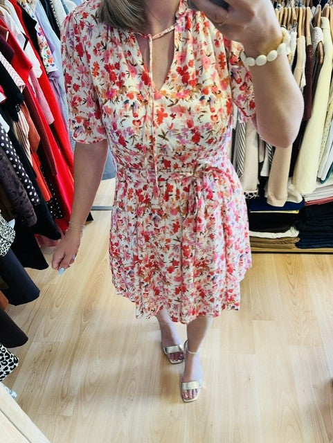 Robe à imprimé floral rose April