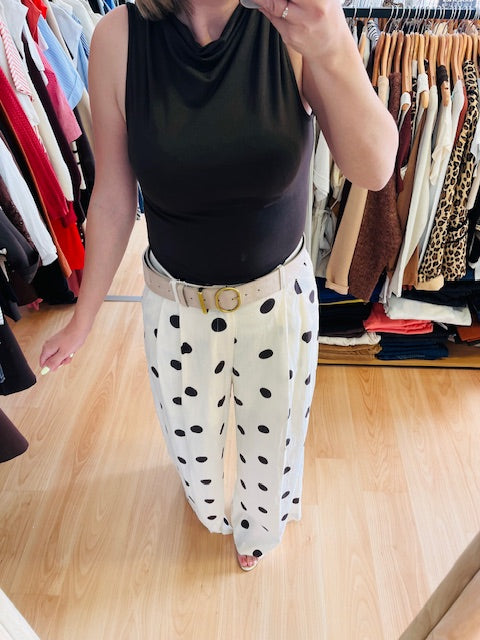 Pantalon à pois écru Wynell