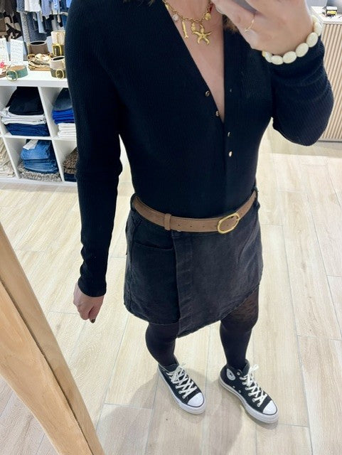 Jupe short denim noir Cassandra