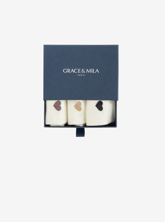 Chaussettes cœurs en lurex multico Asteria