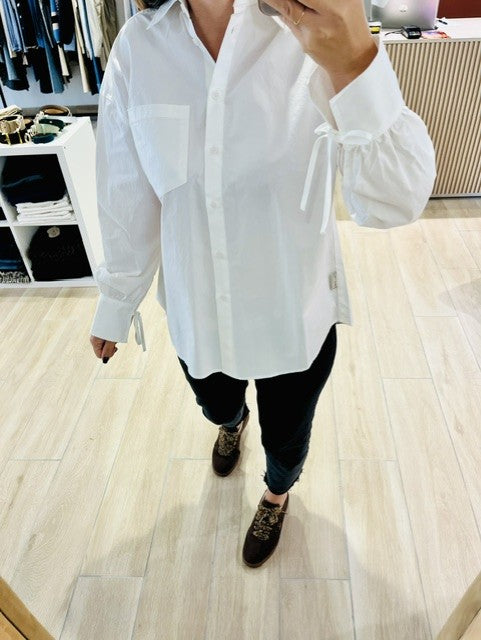 Chemise oversize en coton ivoire Armelle