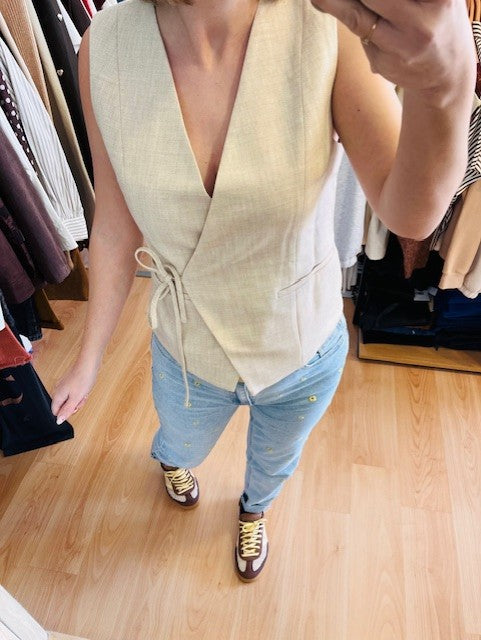 Gilet à nouer sable Vilmont