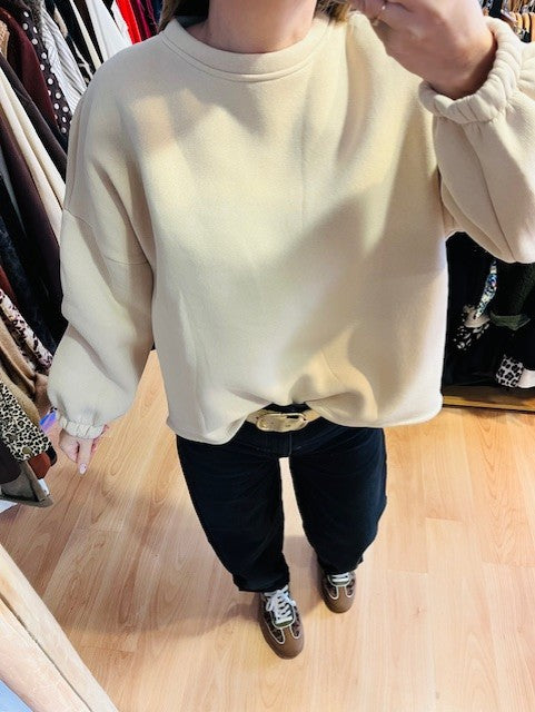 Sweat oversize beige/choco Mommy