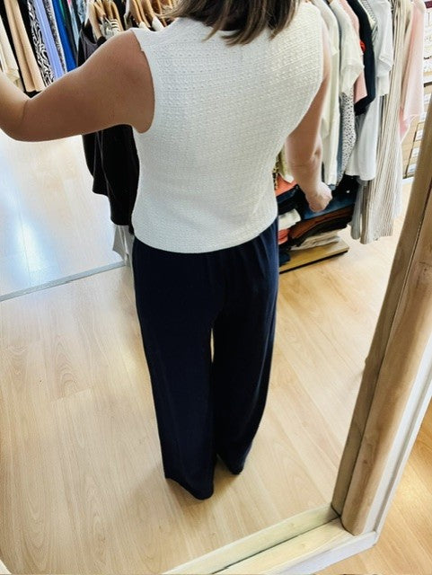 Top maille sans manche blanc Grabriel