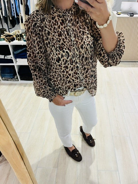 Blouse fluide ample à imprimé leo Almira