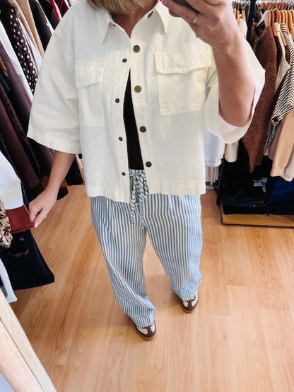 Pantalon à rayures bleu Volute