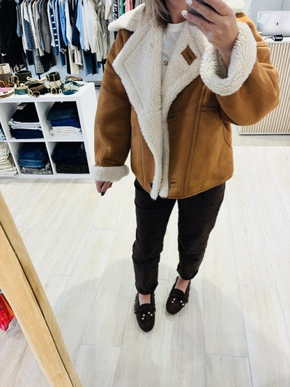 Manteau double boutonnage à poil chameau Apollon Grace & Mila