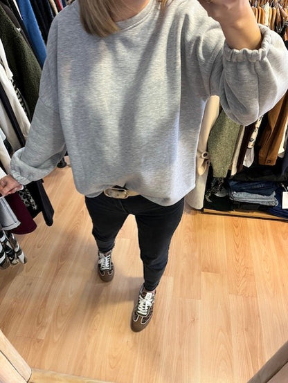 Sweat oversize gris / noir Mom life