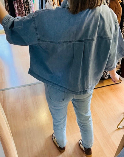 Chemise en denim bleu Vita