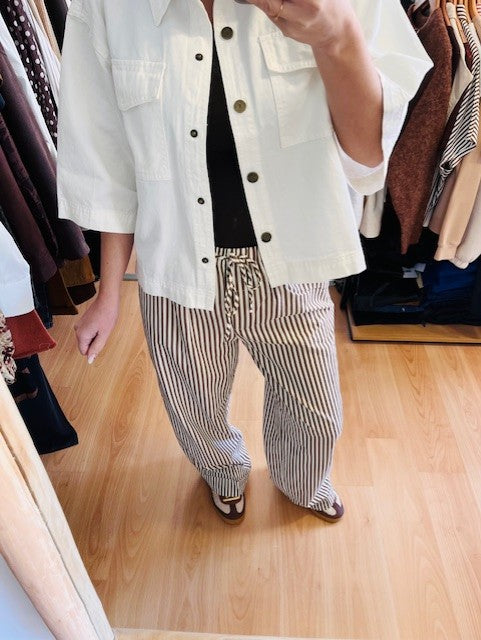 Pantalon à rayures mocha Volute