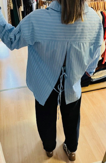 Chemise oversize en coton bleu Valerie