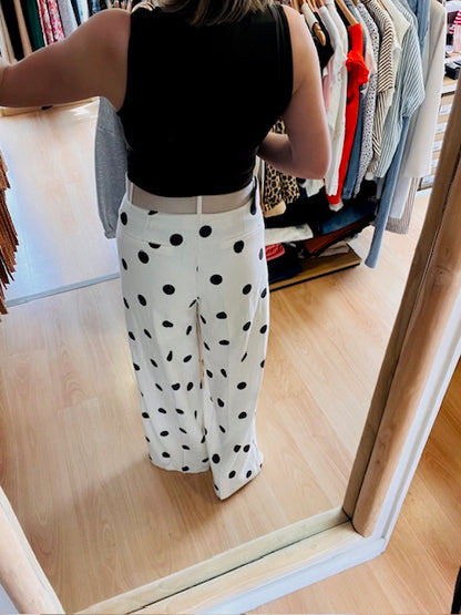 Pantalon à pois écru Wynell