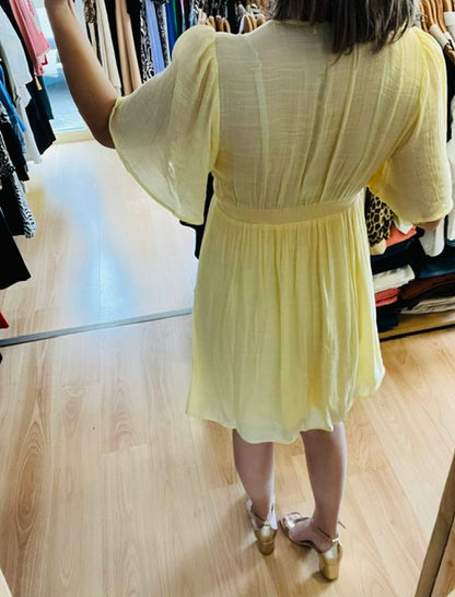 Robe courte fluide jaune Murcia