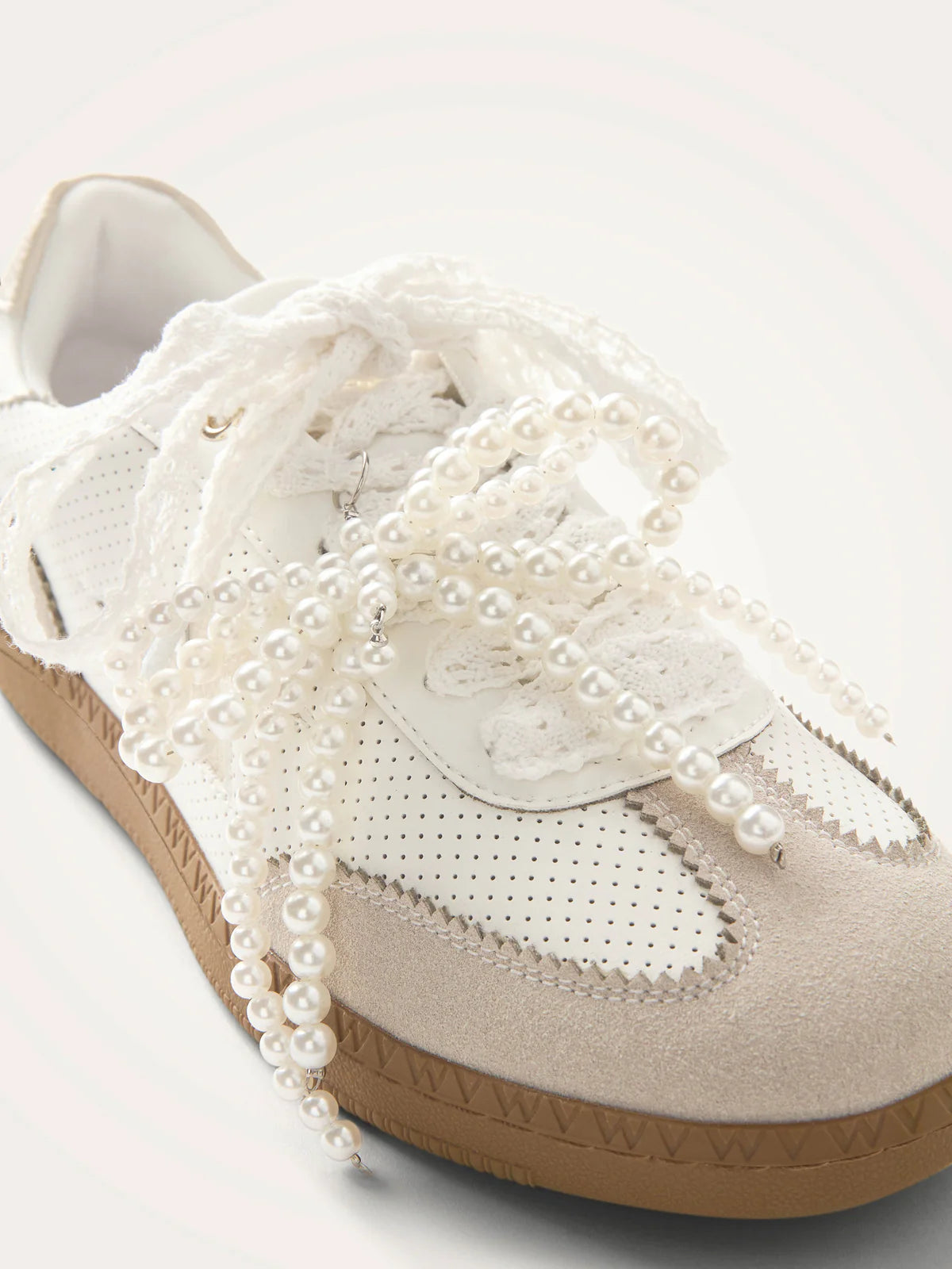 Baskets PERLA Blanc & Beige | Sasa x Vanessa Wu
