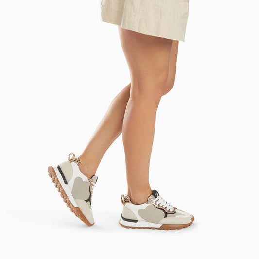 Basket running Gloria à lacet détails léopard marron Vanessa Wu