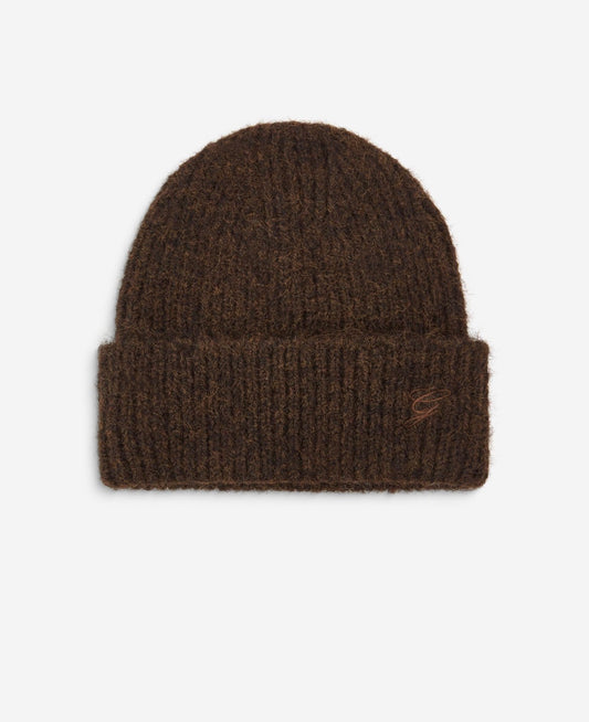 bonnet en laine mélangée chocolat - bonnet chocolat femme - bonnet en laine femme - bonnet laine mélangée femme - bonnet femme chocolat - bonnet hiver femme - bonnet Grace & Mila - bonnet Antorin - accessoire hiver femme - bonnet chaud femme