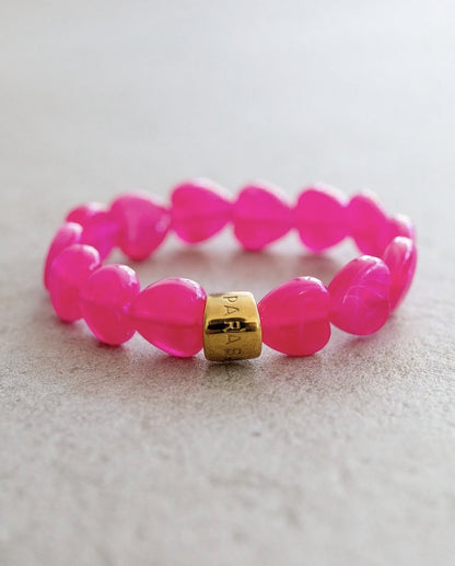 Bracelet Cœur fraise - bracelet Parabaya - Cadeau fête des mères - bijou femme tendance - bracelet cœur femme - cadeau maman original - bracelet coloré femme - bijou romantique femme