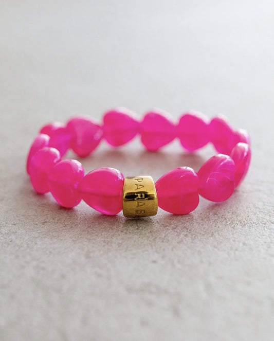 Bracelet Cœur fraise - bracelet Parabaya - Cadeau fête des mères - bijou femme tendance - bracelet cœur femme - cadeau maman original - bracelet coloré femme - bijou romantique femme