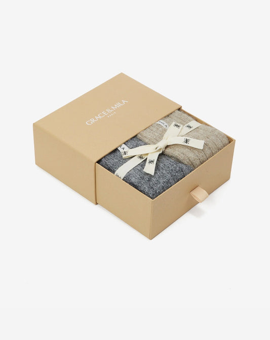 chaussettes épaisses en laine mélangée - chaussettes laine mélangée femme - chaussettes épaisses femme - chaussettes chaudes femme- chaussettes multicolores femme - chaussettes laine femme - chaussettes hiver femme-  chaussettes Grace & Mila- chaussettes Arlen
accessoires hiver femme
