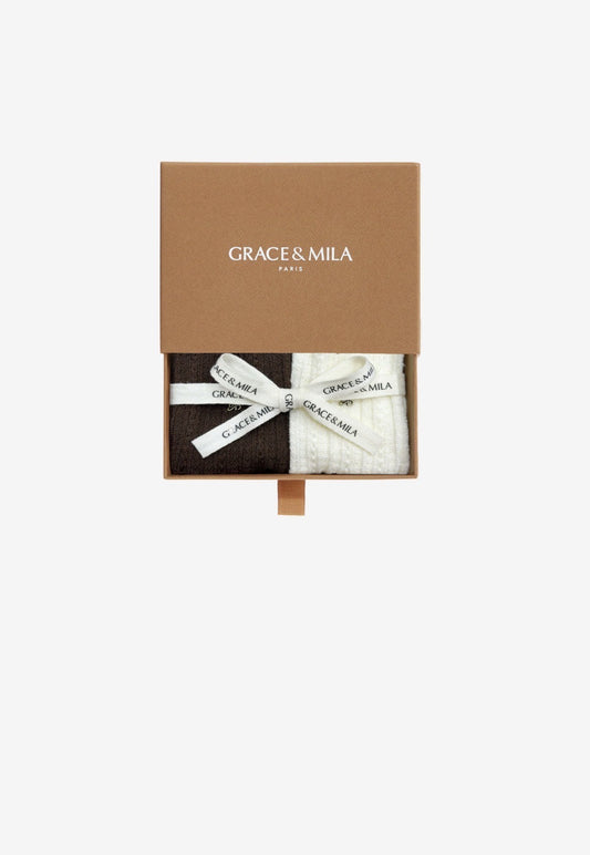 chaussettes épaisses en maille ajourée - chaussettes épaisses femme - chaussettes en maille femme - chaussettes ajourées femme - chaussettes multicolores femme - chaussettes hiver femme - chaussettes chaudes femme - chaussettes Grace & Mila - chaussettes Agathe
accessoires hiver femme 