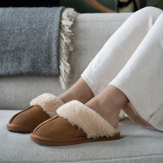 Chaussons mule Isotoner - chaussons EVA fourrés - chausson confort femme Isotoner - Mule fourrée légère - chaussons hiver Isotoner