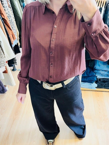 Chemise marron Casilla - Chemise fluide- chemise automne / hiver