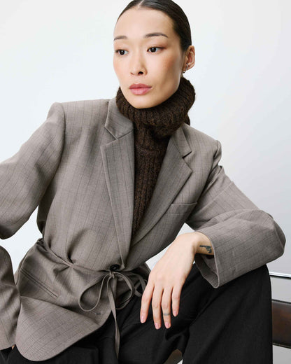 Snood tricoté chocolat Ansel