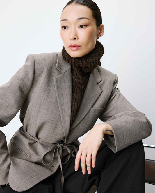 Snood tricoté chocolat Ansel
