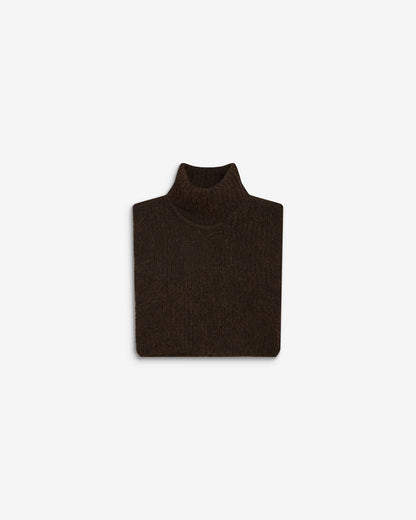 Snood tricoté chocolat Ansel