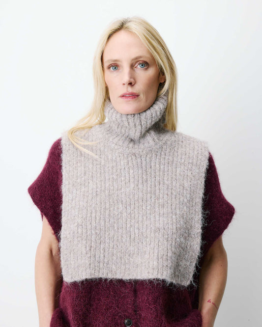 Snood tricoté taupe Ansel
