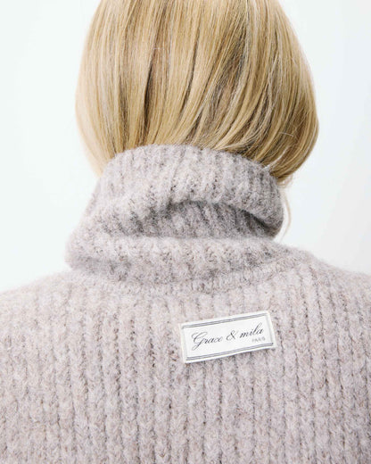 Snood tricoté taupe Ansel