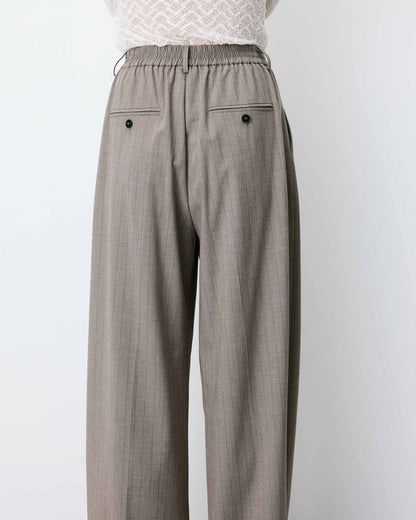 Pantalon tailleur ample ceinture nouable rayure Ardoise