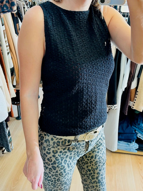 Top en dentelle noir Tenet