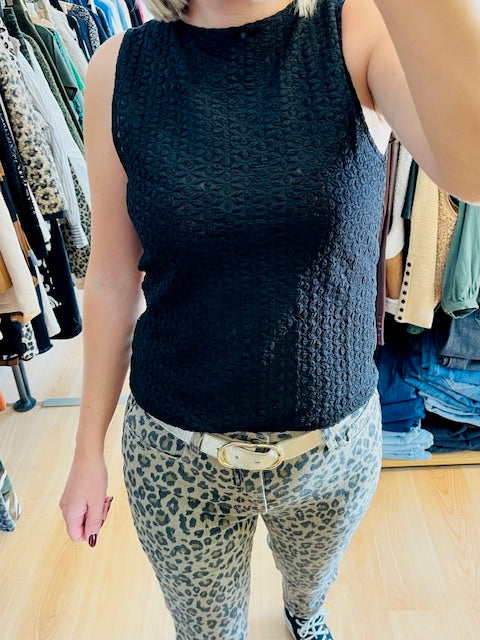 Top en dentelle noir Tenet