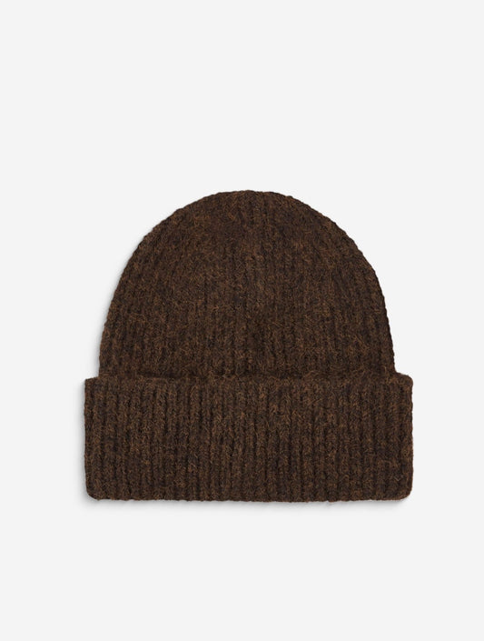 Bonnet en laine mélangée chocolat Antorin
