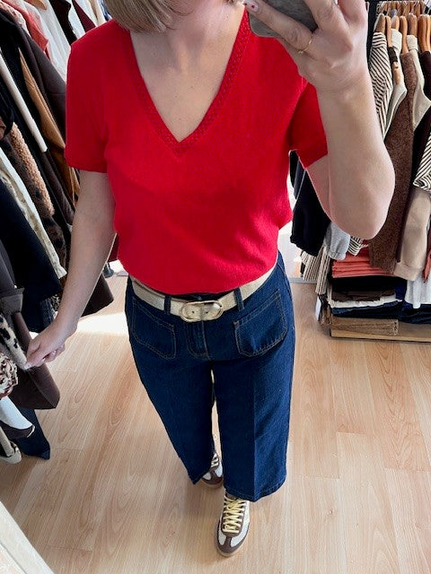 jean loose femme - jean 7/8 femme - jean bleu foncé femme - jean taille haute femme - jean Grace & Mila Joe - jean coupe large femme tendance - denim casual chic femme - jean femme moderne