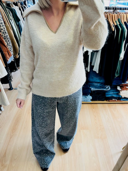 Jeans loose imprimé léopard Socca - Jeans Grace & Mila